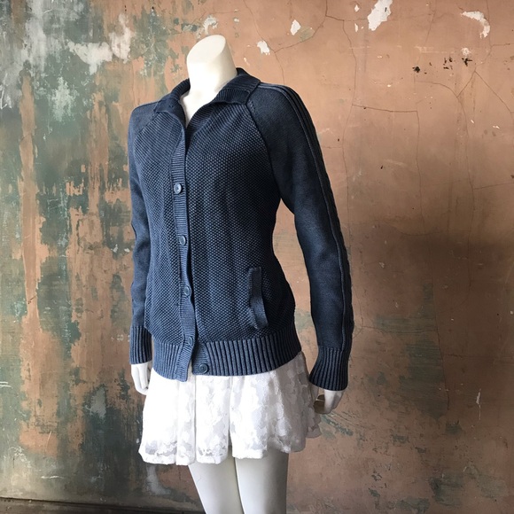 Ruff Hewn Sweaters - Ruffhewn Irish Steampunk Blue Sweater with Pockets